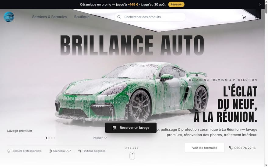 Le site Brillance Auto